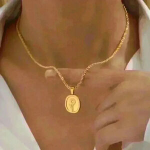 18k Gold Filled Flower Medallion Necklace